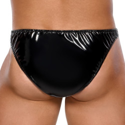 Black Level Men Slip sexy Vinyl Raft Noir-Argenté